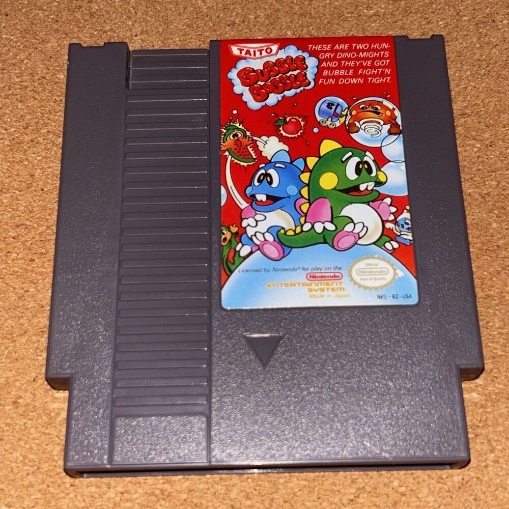 Taito Bubble Bobble Nintendo NES NTSC-U/C Game Cartridge Tested and Cleaned